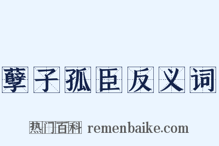 孽子孤臣反义词是什么意思的图片